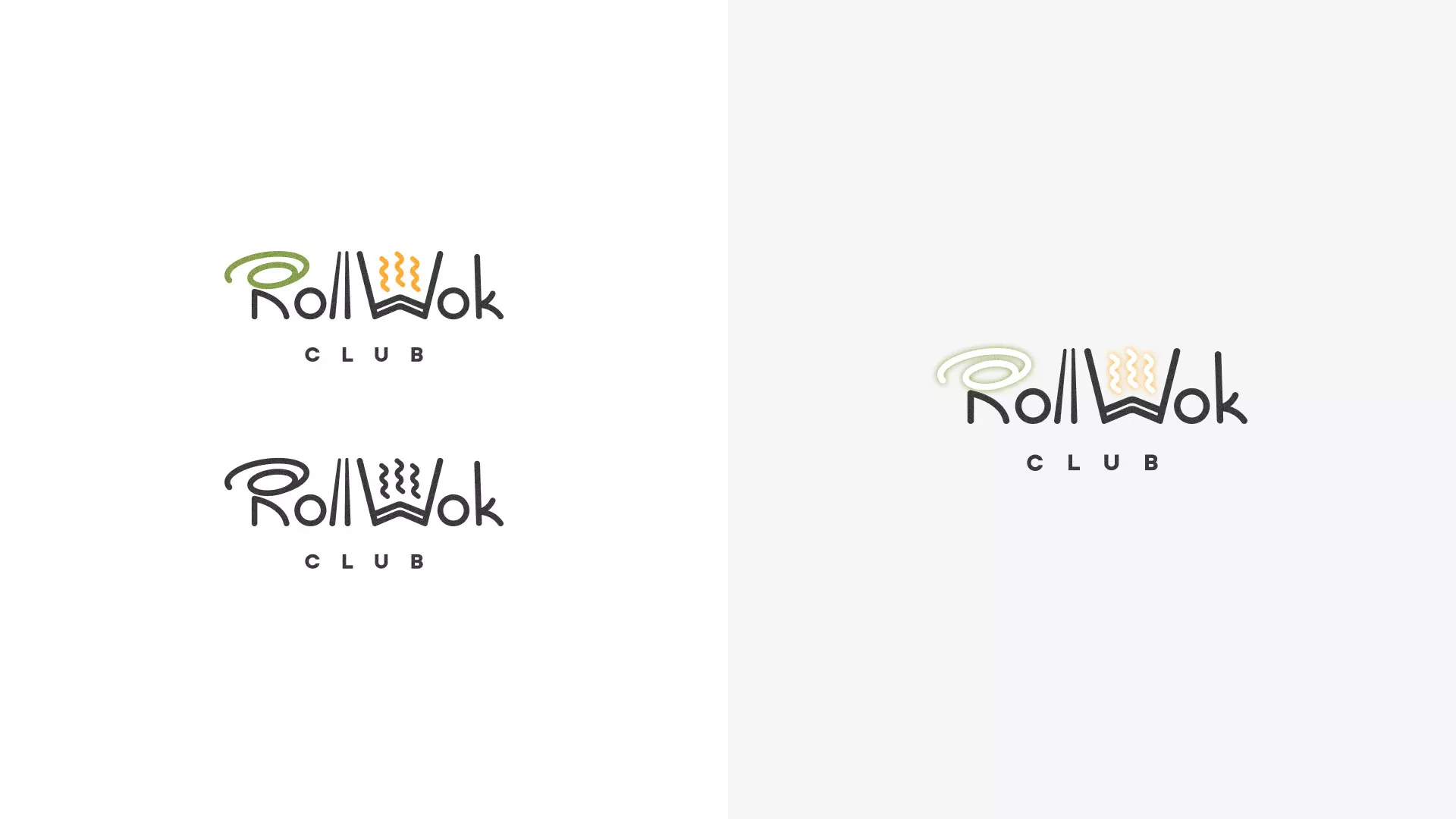 Разработка логотипа и фирменного стиля суши-бара «Roll Wok Club» в Ясном